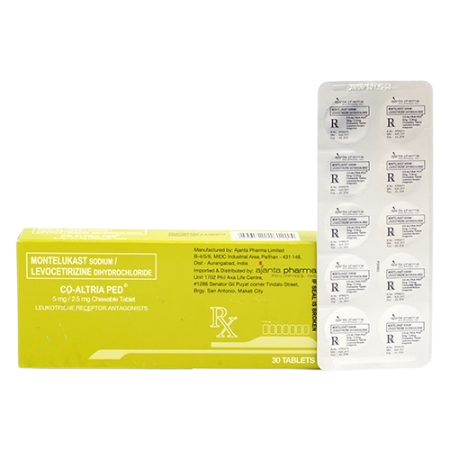 [RX-T11356-RESP-CAT00299] Co-Altria Ped (Montelukast + Levocetirine) 5mg/2.5mg Chewable Tablet