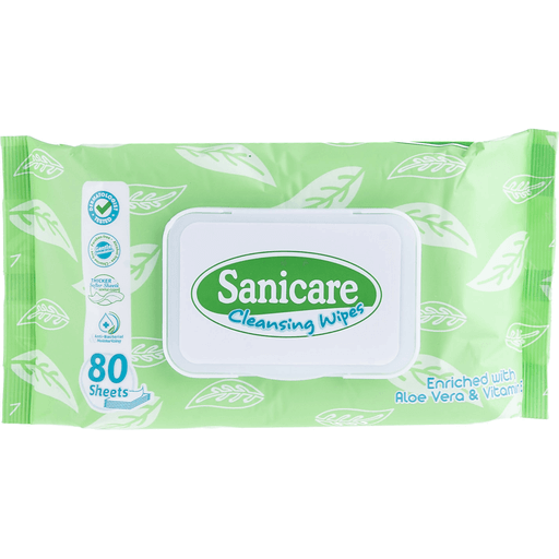 [GR-T10088-COT-CAT00009] Sanicare Cleansing Wipes with Aloe Vera 80 Sheets