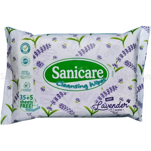 [GR-T10108-COT-CAT00029] Sanicare Cleansing Wipes - Lavender 35+5 Sheets