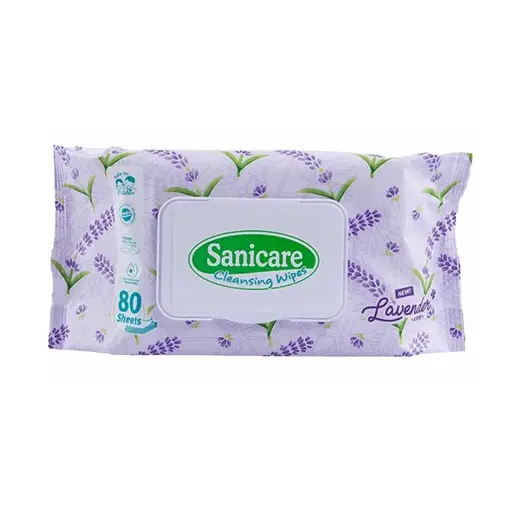 [GR-T10137-COT-CAT00058] Sanicare Cleansing Wipes - Lavender 80 Sheets