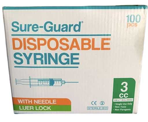 [MS-T10311-NEEDL-CAT00082] Sure-Guard Disposable Syringe 3cc