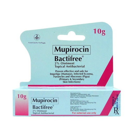 [RX-T11447-STOP-CAT00029] Bactifree (mupirocin) 2% ointment 10g 