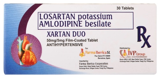 [RX-T10548-CARDI-CAT00155] Xartan Duo (Losartan potassium/Amlodipine besilate) 50mg/5mg tablet