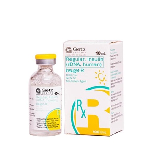 [RX-T10321-ADIAB-CAT00014] Insuget R (Regular Insulin) vial 