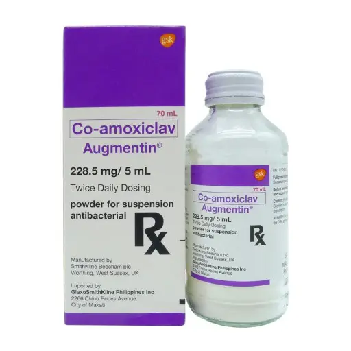 [RX-T10125-ABIO-CAT00125] Augmentin (co-amoxiclav) 228.5mg/5mL suspension 70ml