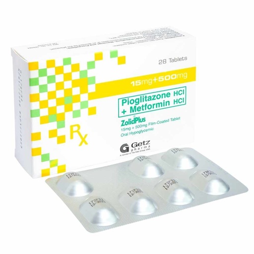 [RX-T10333-ADIAB-CAT00026] Zolid Plus (Pioglitazone/Metformin) 15mg/500mg tablet 