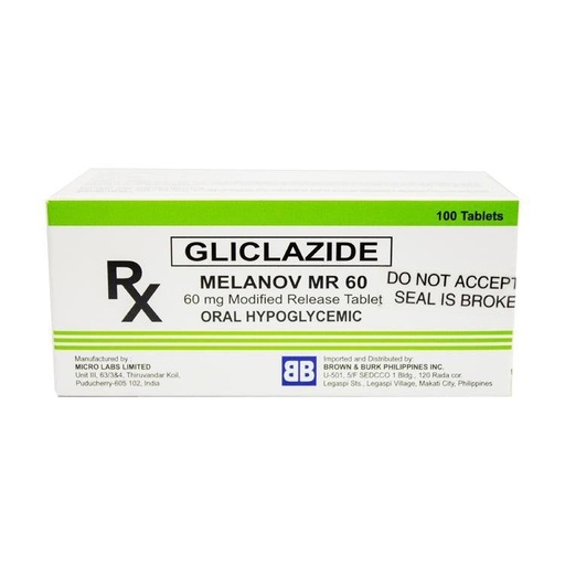 [RX-T10349-ADIAB-CAT00042] Melanov MR (gliclazide) 60mg tablet 