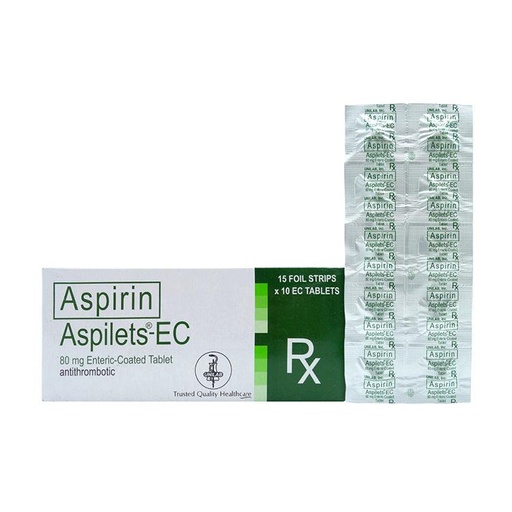 [RX-T10628-CARDI-CAT00235] Aspilets-EC (Aspirin) 80mg Tablet 