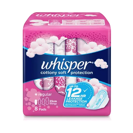 [GR-T10184-DIAP-CAT00070] Whisper Breathable Cottony Soft with Wings 8s