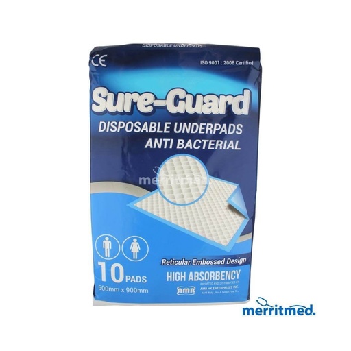 [GR-T10259-DIAP-CAT00145] SureGuard underpads 600mm x 900mm 10's