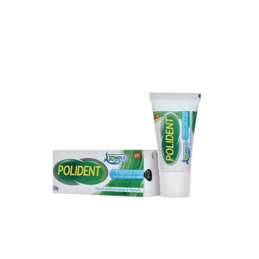 [GR-T11050-ORALC-CAT00151] Polident Denture Adhesive Cream Flavor Free 20g