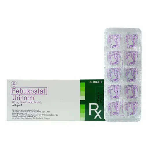 [RX-T11638-PAIN-CAT00267] Urinorm (febuxostat) 80mg tablet