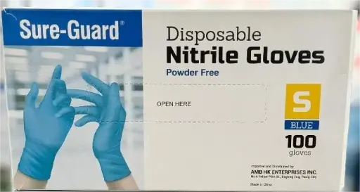 [MS-T10654-DISPO-CAT00169] Sure-Guard  Disposable Nitrile Gloves Powder Free - SMALL