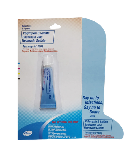 [OTC-T10821-STOP-CAT00097] Terramycin Plus (oxytetracycline + polymyxin B) 5g skin ointment